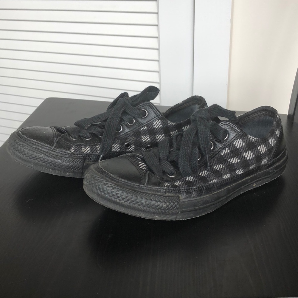 Converse Black Plaid All-Star Sneakers
